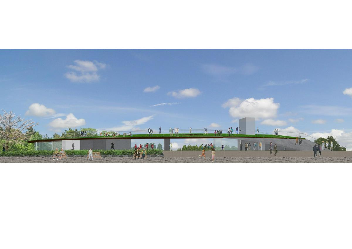 Image of "MESA 　〜屋島にかかるゆるやかな屋根〜", the work by architect : Manabu Naya (image number 1)